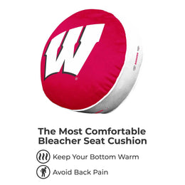 Wisconsin Badgers Team Logo 15 Inch Ultra Soft Stretch Plush Pillow - Red