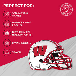 Wisconsin Badgers NCAA Helmet Super Soft Football Pillow - Red