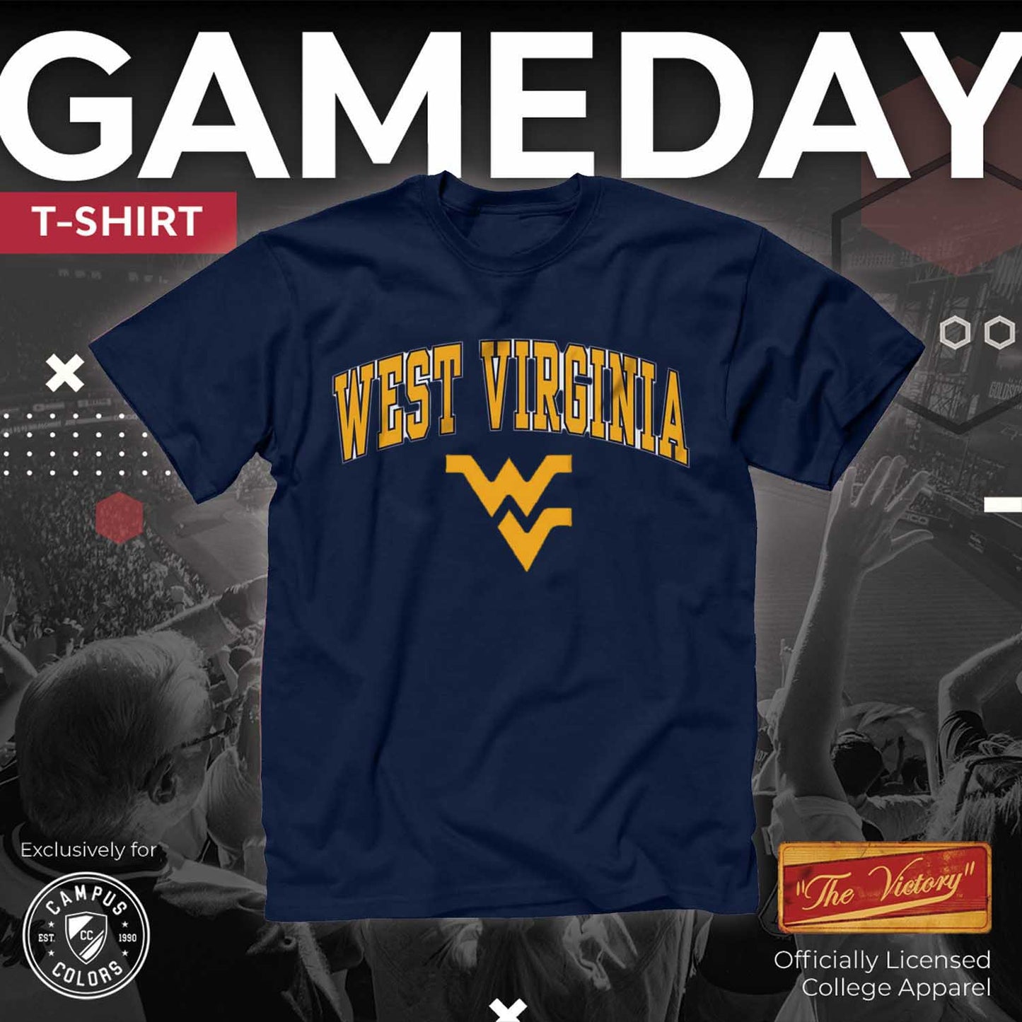 West Virginia Mountaineers NCAA Adult Gameday Cotton T-Shirt - Navy