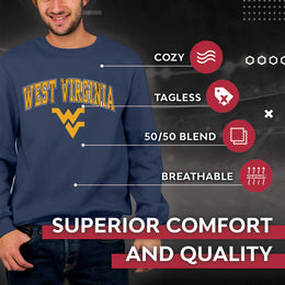 West Virginia Mountaineers Adult Arch & Logo Soft Style Gameday Crewneck Sweatshirt - Navy