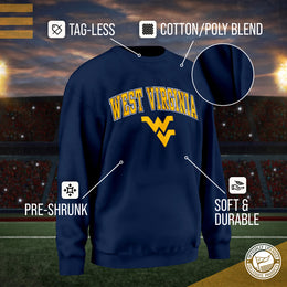 West Virginia Mountaineers Adult Arch & Logo Soft Style Gameday Crewneck Sweatshirt - Navy