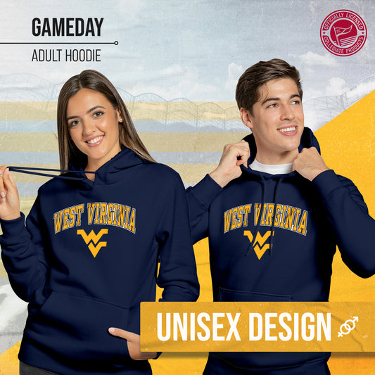 West Virginia Mountaineers Adult Arch & Logo Soft Style Gameday Hooded Sweatshirt - Navy