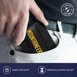 West Virginia Mountaineers School Logo Leather Card/Cash Holder and Bottle Opener Keychain Bundle - Black