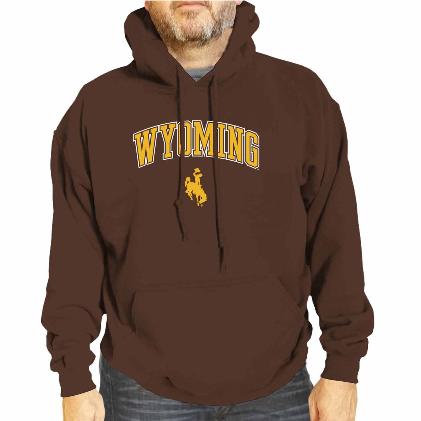 Wyoming Cowboys Adult Arch & Logo Soft Style Gameday Hooded Sweatshirt - Brown