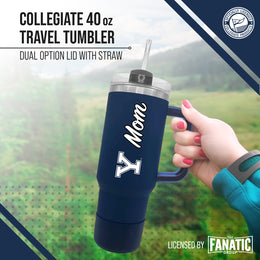 Yale Bulldogs Collegiate 40oz Stainless Steel Travel Tumbler with Handle for Mom - Navy