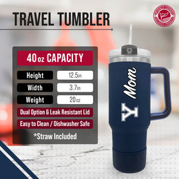 Yale Bulldogs Collegiate 40oz Stainless Steel Travel Tumbler with Handle for Mom - Navy
