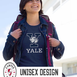 Yale Bulldogs Adult MVP Heathered Cotton Blend T-Shirt - Navy