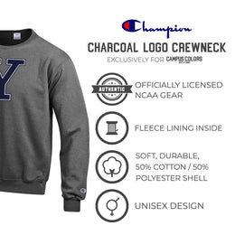 Yale Bulldogs Adult Mascot Fleece Crewneck - Charcoal