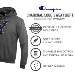 Yale Bulldogs Adult Mascot Fleece Hooded Sweatshirt - Charcoal