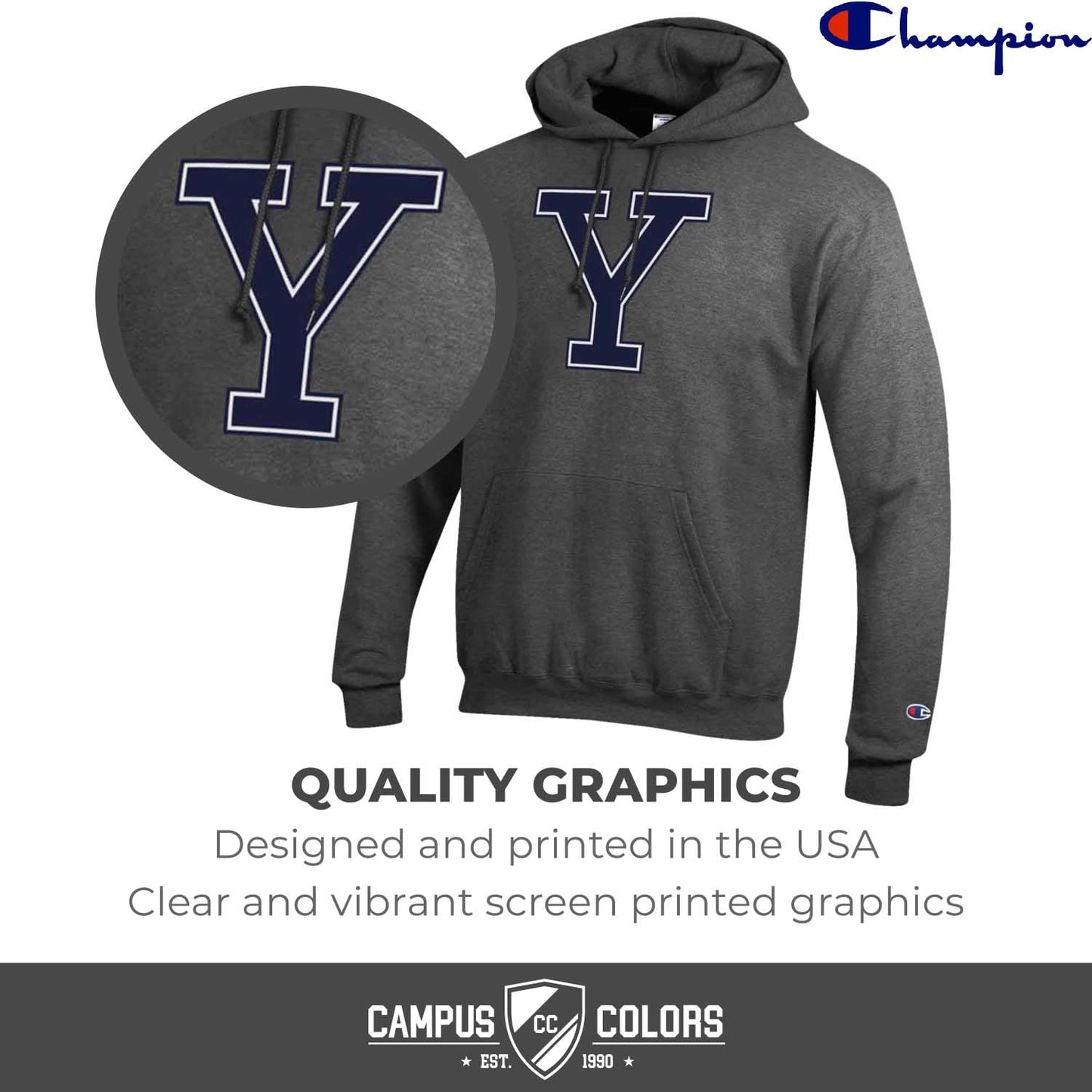 Yale Bulldogs Adult Mascot Fleece Hooded Sweatshirt - Charcoal