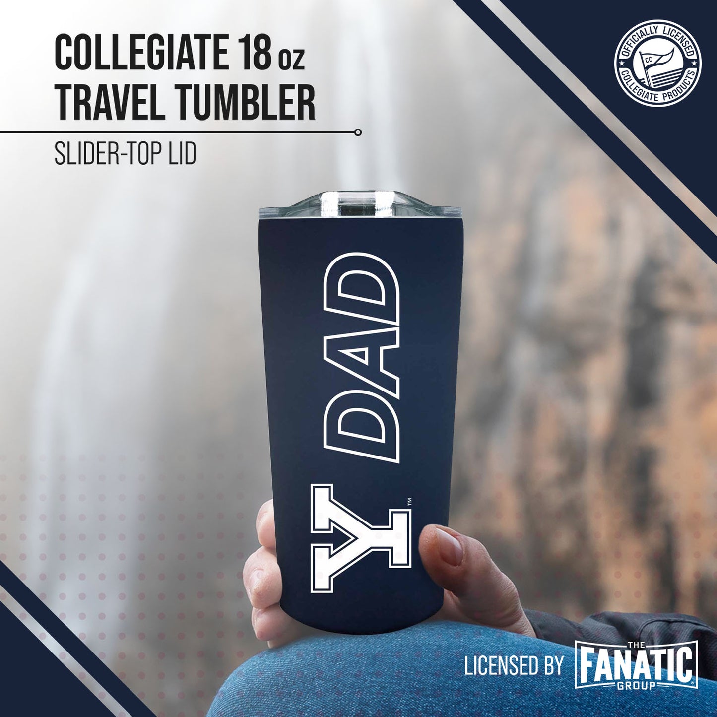 Yale Bulldogs NCAA Stainless Steel Travel Tumbler for Dad - Navy