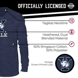 Yale Bulldogs NCAA MVP Adult Long-Sleeve Shirt - Navy