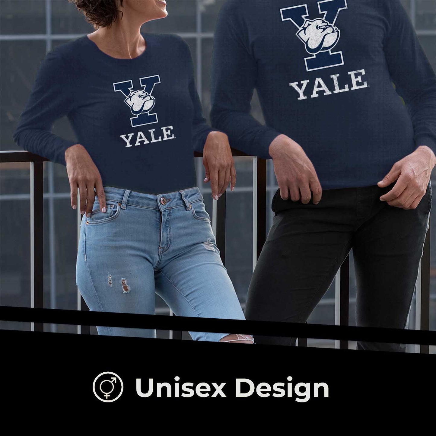 Yale Bulldogs NCAA MVP Adult Long-Sleeve Shirt - Navy