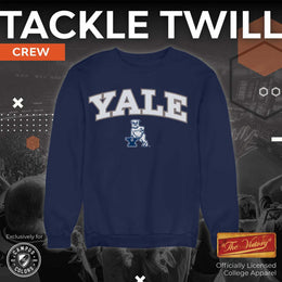 Yale Bulldogs NCAA Adult Tackle Twill Crewneck Sweatshirt - Navy