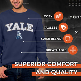 Yale Bulldogs NCAA Adult Tackle Twill Crewneck Sweatshirt - Navy