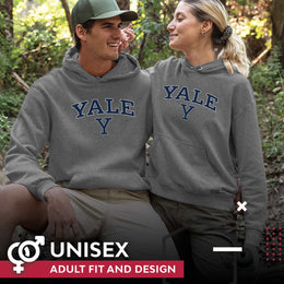 Yale Bulldogs Adult Arch & Logo Soft Style Gameday Hooded Sweatshirt - Gray