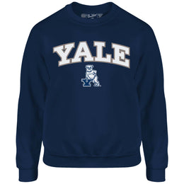 Yale Bulldogs NCAA Adult Tackle Twill Crewneck Sweatshirt - Navy