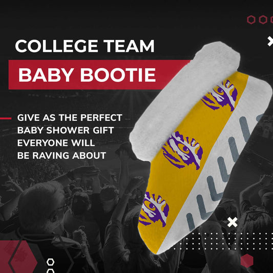 LSU Tigers College Baby Booties Infant Boys Girls Cozy Slipper Socks - Gold