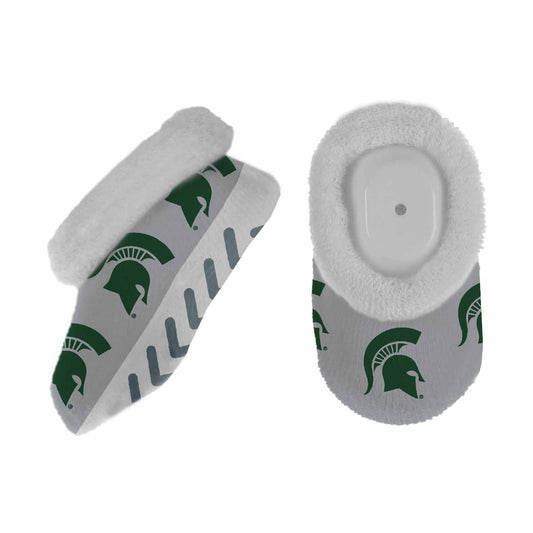 Michigan State Spartans College Baby Booties Infant Boys Girls Cozy Slipper Socks - Sports Gray