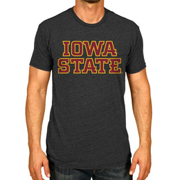 Iowa State Cyclones Campus Colors NCAA Adult Cotton Blend Charcoal Tagless T-Shirt - Charcoal