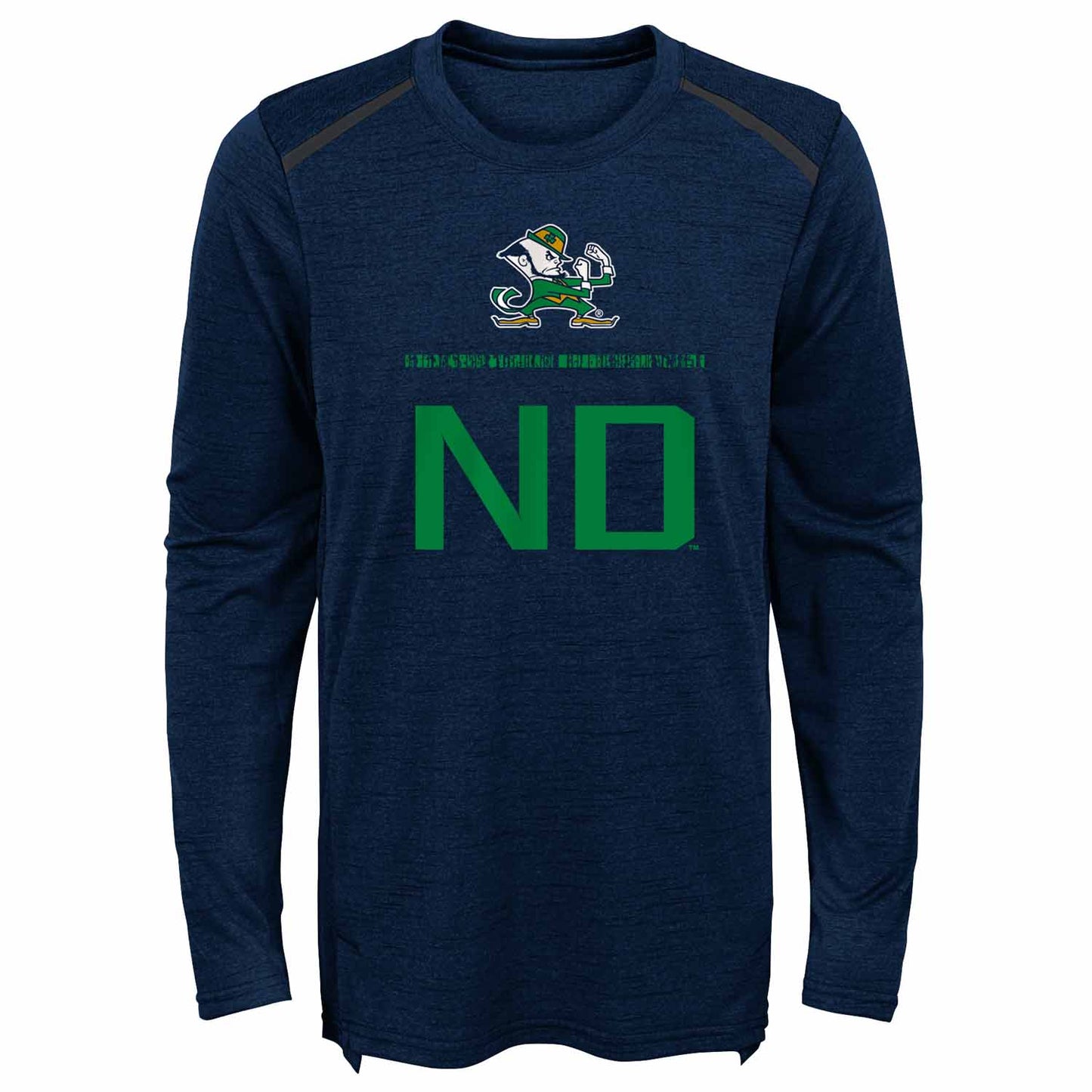 Notre Dame Fighting Irish Youth Static Long Sleeve Performance Top - Navy