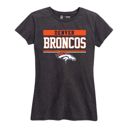 Denver Broncos NFL Women's Team Block Plus Sized Relaxed Fit T-Shirt - Charcoal
