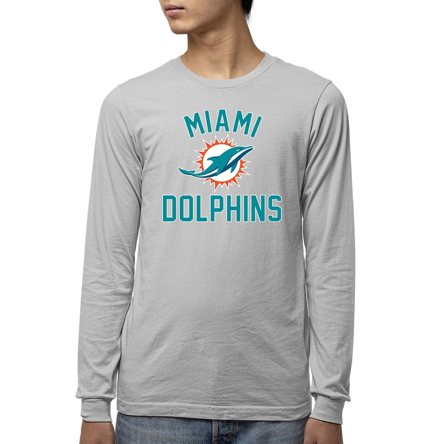 Miami Dolphins NFL Gameday Youth Football Long Sleeve Shirt - Gray