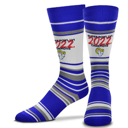 Los Angeles Rams NFL Championship Striped Dress Socks - Royal