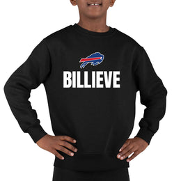 Buffalo Bills NFL Youth Team Slogan crewneck Sweatshirt - Black