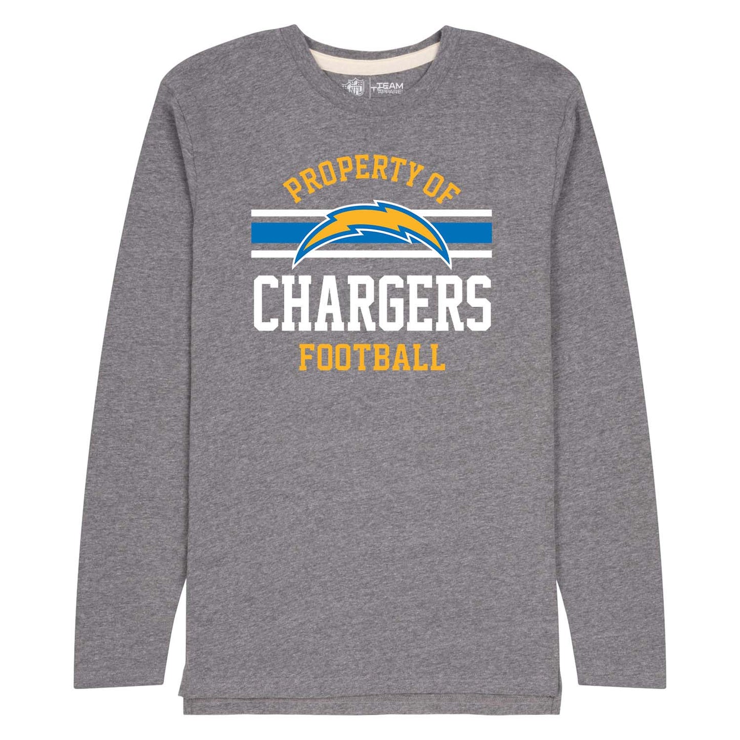 Los Angeles Chargers NFL Adult Property Of Long SleeveT Shirt - Sport Gray