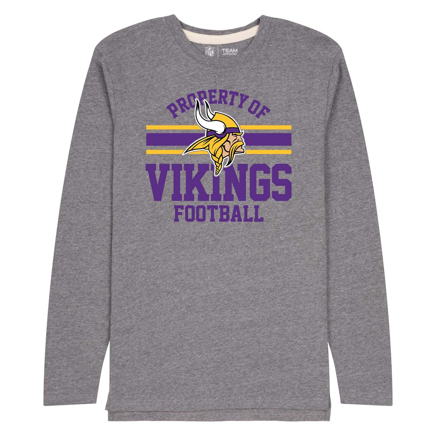 Minnesota Vikings NFL Adult Property Of Long SleeveT Shirt - Sport Gray