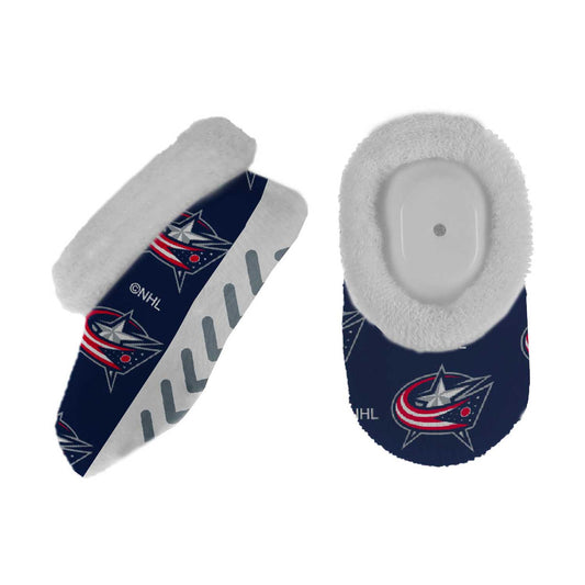 Columbus Blue Jackets NHL Baby Booties Infant Boys Girls Cozy Slipper Socks - Navy