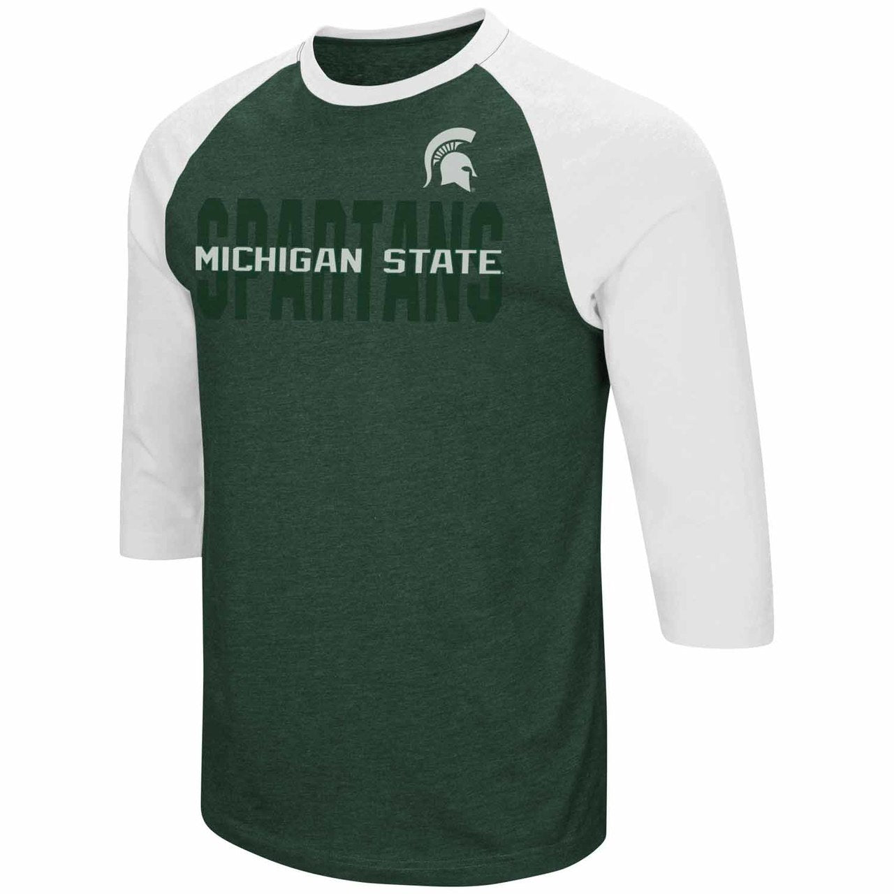 Michigan State Spartans  Adult NCAA Steal Home 3/4 Sleeve Shirt  - Green