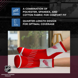 Detroit Red Wings NHL Adult Surge Team Mascot Mens and Womens Quarter Socks - Red