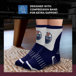 Edmonton Oilers NHL Adult Surge Team Mascot Mens and Womens Quarter Socks - Navy