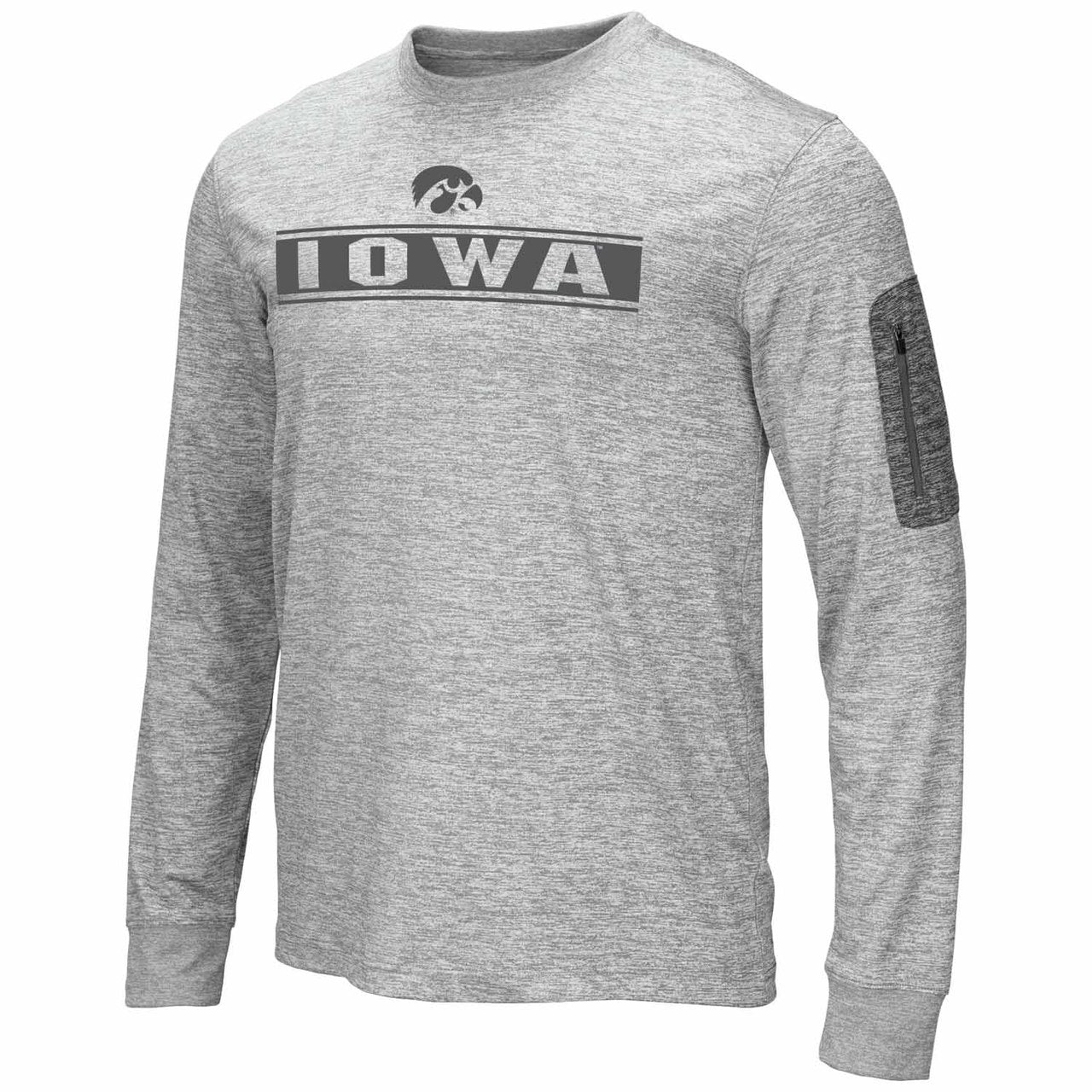 Iowa Hawkeyes  Adult NCAA Banked Long Sleeve Shirt  - Gray
