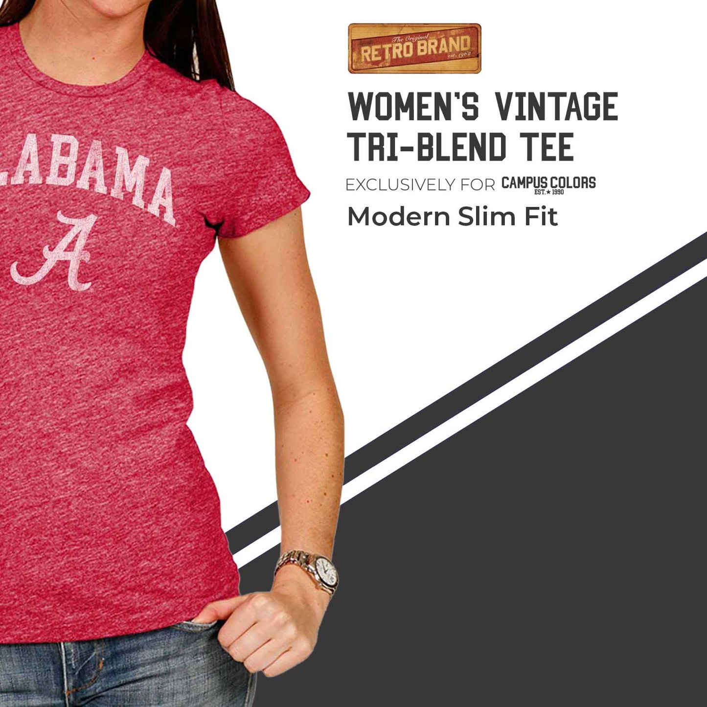Alabama Crimson Tide University Women's T-Shirt  - Crimson
