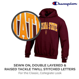 Arizona State Sun Devils Champion Adult Tackle Twill Hooded Sweatshirt - Maroon