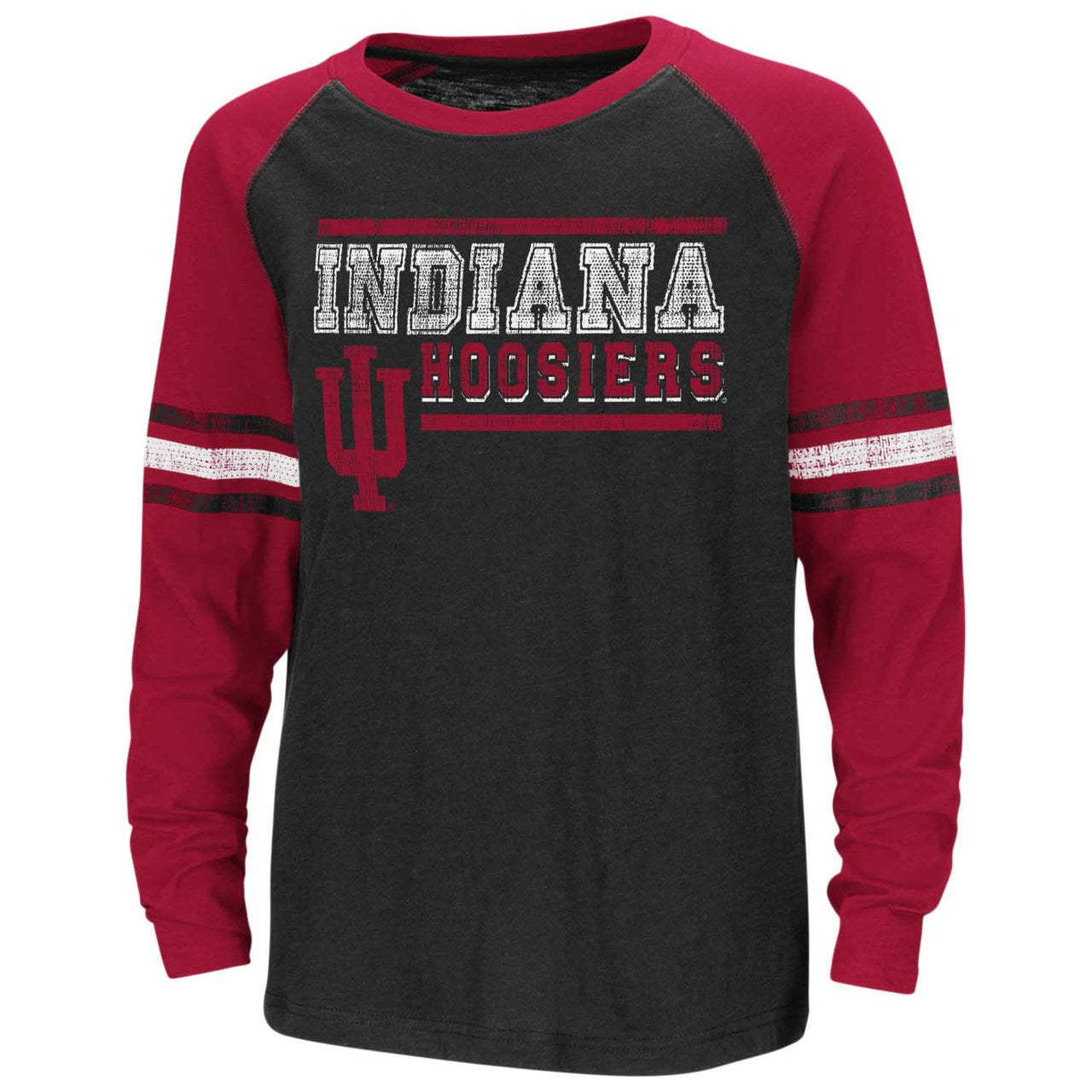 Indiana Hoosiers  Youth NCAA Marble Raglan Long Sleeve T-Shirt  - Team Color