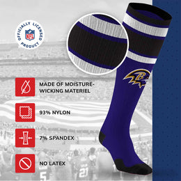 Baltimore Ravens NFL Adult Compression Socks - Purple