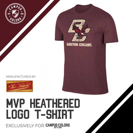Boston College Eagles Adult MVP Heathered Cotton Blend T-Shirt - Maroon