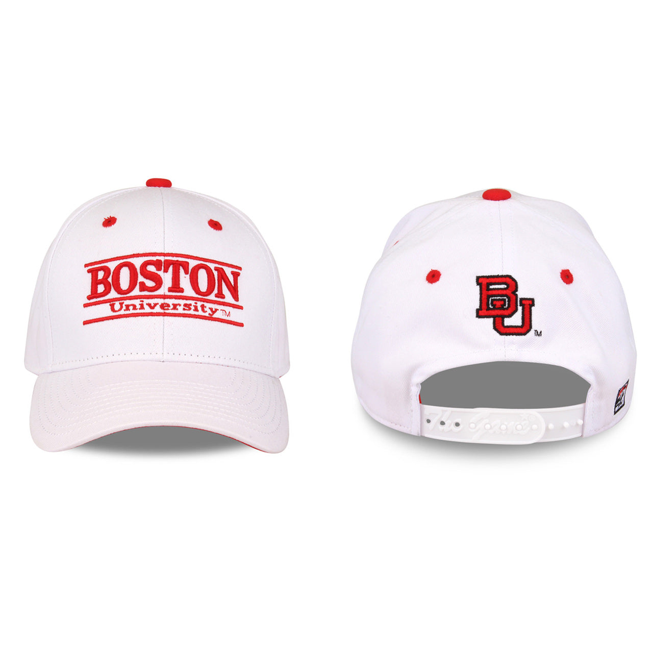 Boston Terriers  Adult Game Bar Adjustable Hat - White