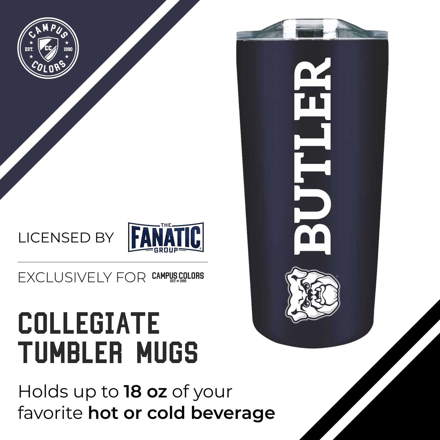 Butler Bulldogs NCAA Stainless Steel Tumbler perfect for Gameday - Navy