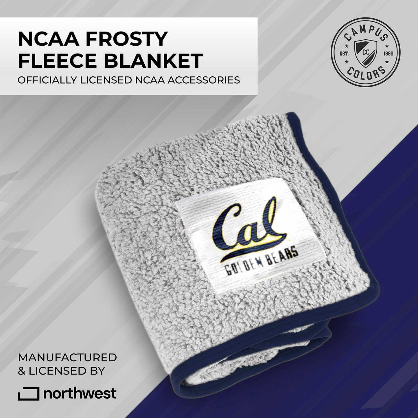 Cal Golden Bears NCAA Silk Sherpa College Throw Blanket - Navy