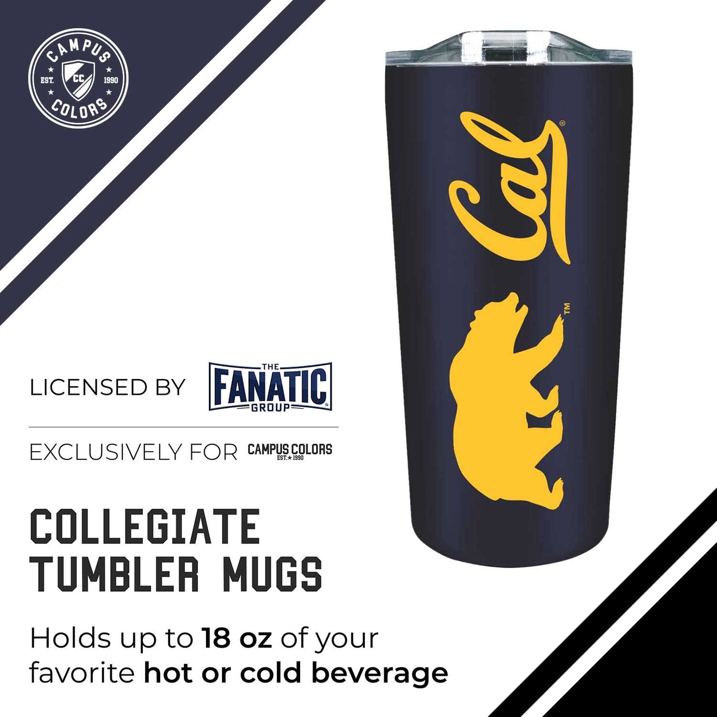 Cal Golden Bears NCAA Stainless Steel Tumbler perfect for Gameday - Navy