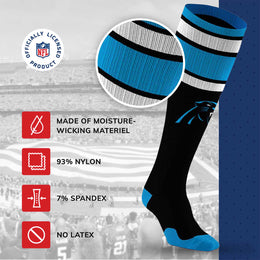 Carolina Panthers NFL Adult Compression Socks - Black