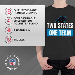 Carolina Panthers NFL Youth Team Slogan Short Sleeve Lightweight T Shirt - Black