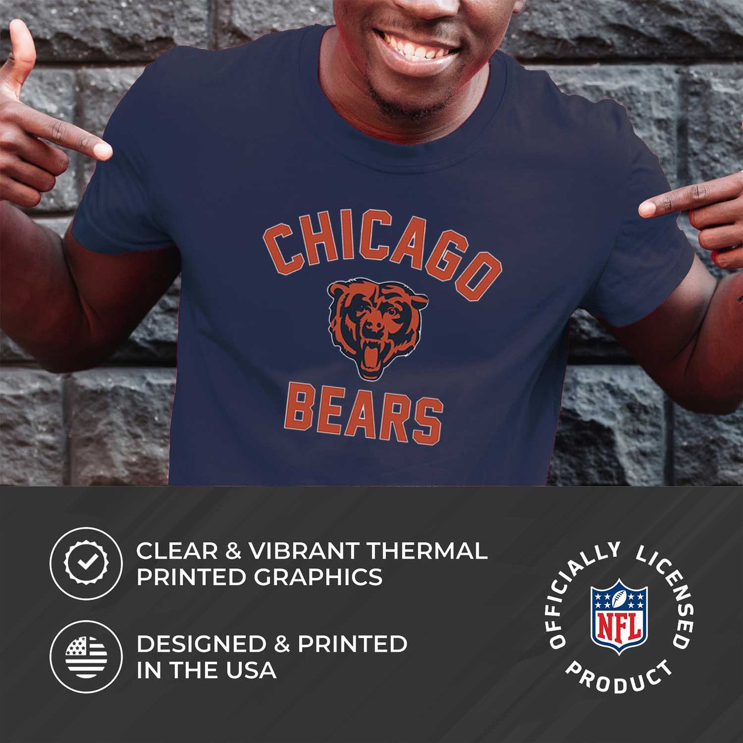 Chicago Bears NFL Adult Gameday T-Shirt - Navy