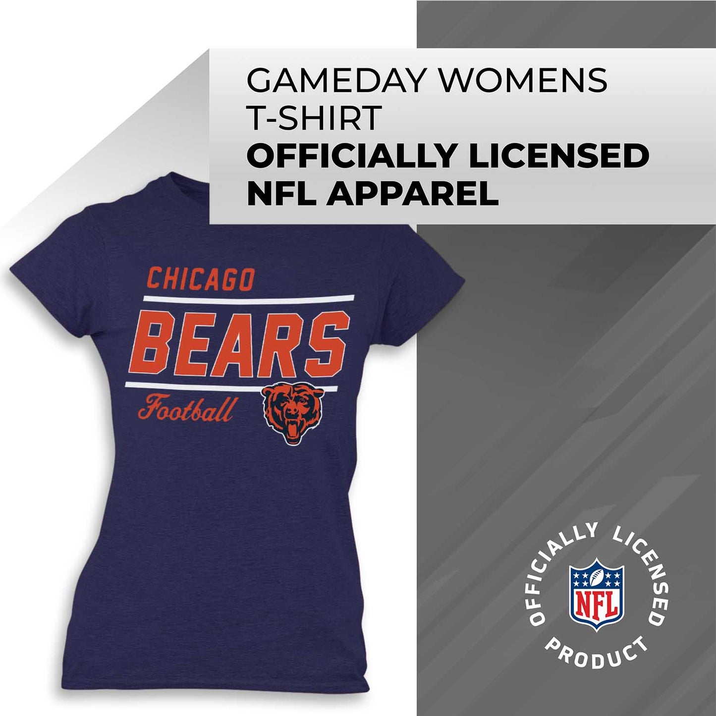 Chicago Bears NFL Womens Plus Size Relaxed Fit T-Shirt - Navy