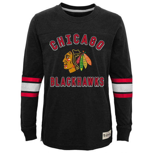 Chicago Blackhawks Youth League Historical Long Sleeve T-Shirt - Black